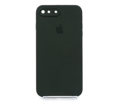 Силіконовий чохол Full Cover Square для iPhone 7+/8+ black green Camera Protective