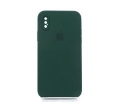 Силіконовий чохол Full Cover Square для iPhone X/XS dark green Full Camera