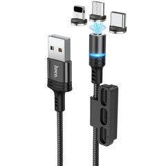 USB кабель HOCO DU42 Magnetic 3-in-1 Lightning+micro+Type-C 2A/1м Fast Charging black