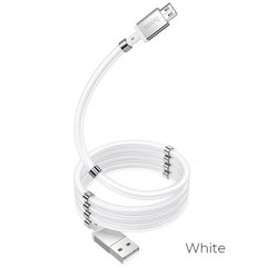 USB кабель HOCO U91 Magic magnetic micro 2.4A/1m White