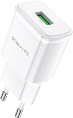 Сетевое зарядное устройство Borofone BA59A Heavenly single 18W/QC3.0 /1USB white