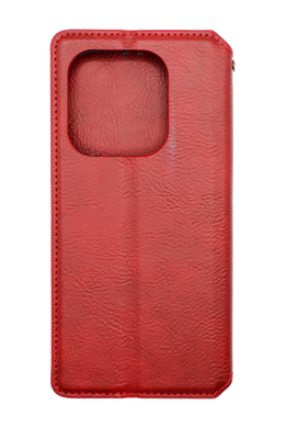 Чехол-книжка кожа для Xiaomi Redmi Note 14 4G red Getman Cubic PU