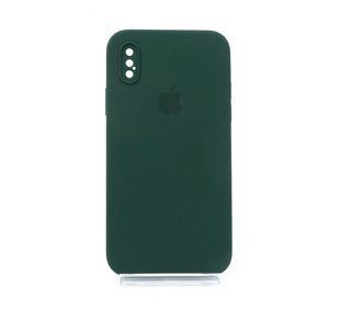 Силиконовый чехол Full Cover Square для iPhone X/XS dark green Full Camera