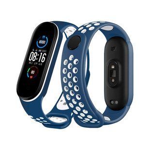 Ремінець Silicone Xiaomi MI Band 5 Nike sport blue-white