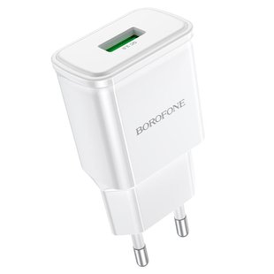 Сетевое зарядное устройство Borofone BA59A Heavenly single 18W/QC3.0 /1USB white