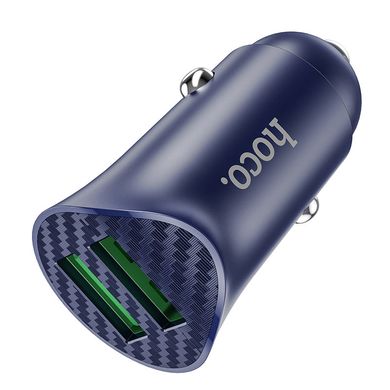 Автомобільний зарядний пристрій Hoco Z39 QC3.0 (2USB) +MicroUSB blue