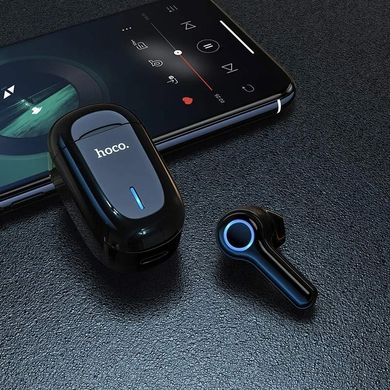 Bluetooth гарнитура HOCO E55 Flicker с зарядным чехлом BT5.0/135mAh Black