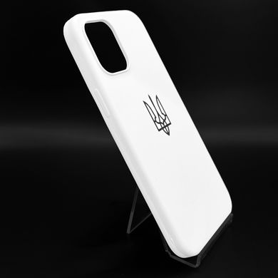 Силіконовий чохол Full Cover для iPhone 12 Pro Max white герб UA