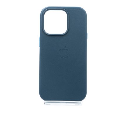 Чохол Leather with Magsafe для iPhone 14 Pro indigo blue