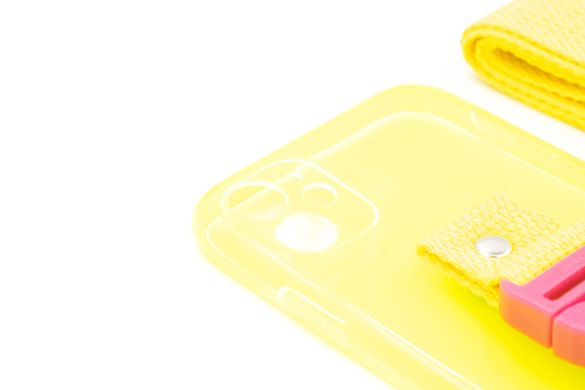 Чохол Handfree для iPhone 11 (6.1") yellow з кольоровим ремінцем