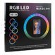 Кольцевая светодиодная Led лампа RGB Crystal 3D-33 33cm clear