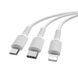 USB кабель Borofone BX16 3-in-1 Easy IP+Micro+Type-C 2.4A/1m white