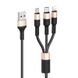 USB кабель Hoco X26 Xpress one pull 3in1 Lightning+Micro+Type-C 1m 2A black-gold