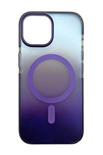 Чехол Fibra Shock-Proof with MagSafe для iPhone 15 clear/deep purple