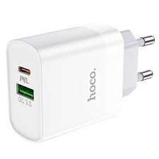 Сетевое зарядное устройство HOCO C80A Plus Rapido PD20W+QC3.0 1USB-A/1USB-C 3A white