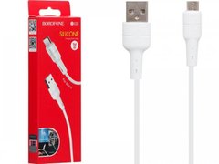 USB кабель Borofone BX30 Silicone Micro 2.4A/1m white