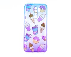 Силиконовый чехол WAVE Sweet&Acid Case для Xiaomi Redmi 9 (TPU) blue/purple/cocktells