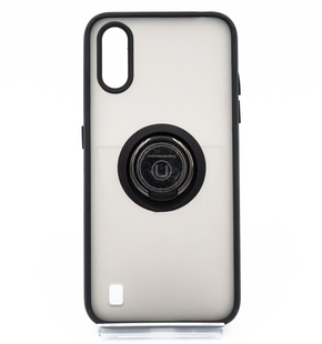 Накладка TPU Deen ColorRing для Samsung A01 black под магнитный держатель