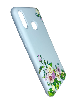 Силіконовий чохол MyPrint для Huawei Nova 3I mist blue ніжні квіти кут