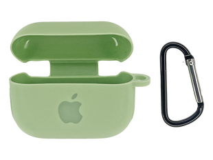 Чохол for AirPods Pro силіконовий Logo 2в1 + карабін green box