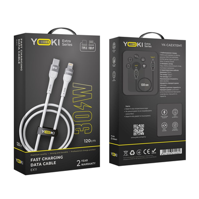 Кабель YOKI EXTRA YK-EX11 Type-C to Lightning 30W 1,2m white