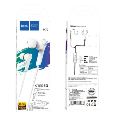 Наушники Hoco M72 Admire Universal с микроф. white