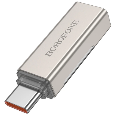 Переходник Borofone BV25 Type-C male to Type-C female gray