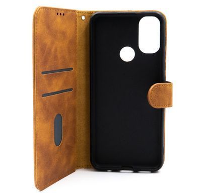 Чехол книжка Leather Book для Motorola Moto E20/E30/E40 brown