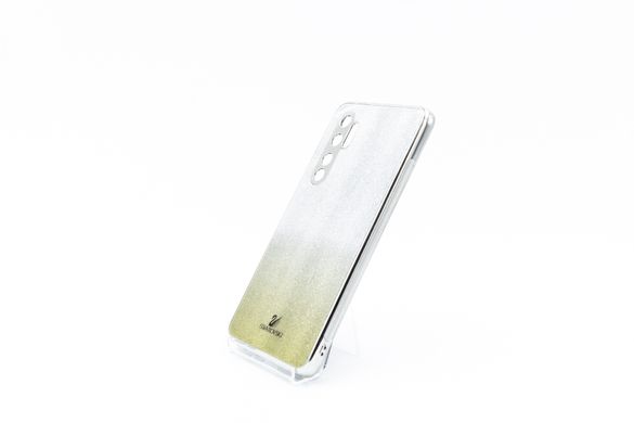 Чехол TPU+Glass для Xiaomi Mi Note10 Lite gold Swarovski Full Camera