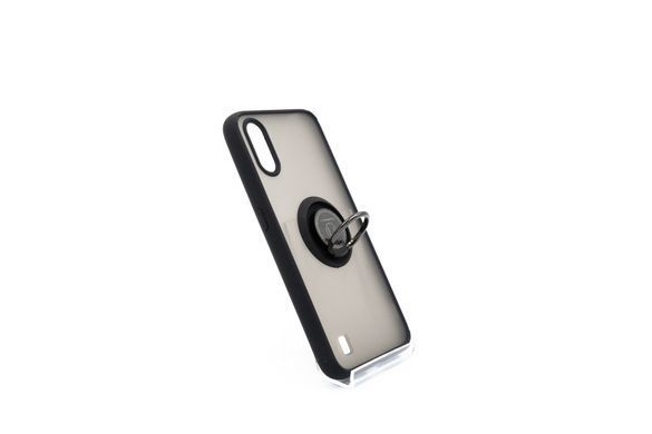 Накладка TPU Deen ColorRing для Samsung A01 black под магнитный держатель