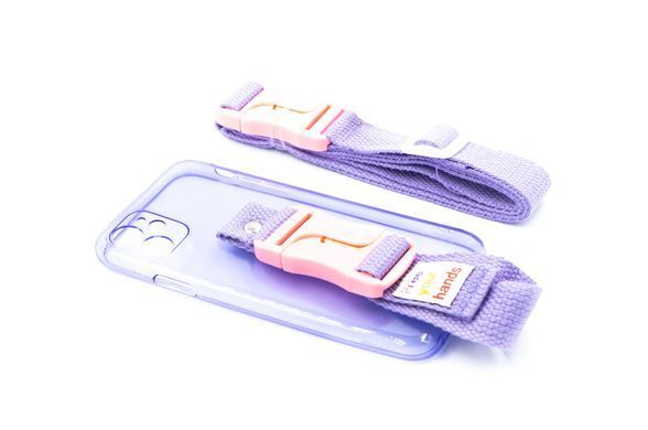 Чохол Handfree для iPhone 11 (6.1") purple з кольоровим ремінцем