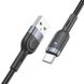 USB кабель HOCO U117 Grand Intelligent power-off cargng data cable Type-C 3A/1,2m black