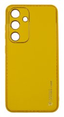 Чехол кожа Xshield для Samsung S24 yellow Full Camera