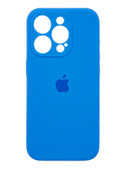 Силиконовый чехол Full Cover для iPhone 15 Pro Max new lake blue (capri blue) Full Camera