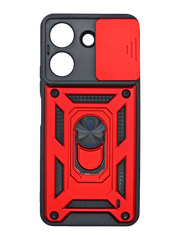 Чохол Camshield Serge Ring для Xiaomi Redmi 13C red протиударний шторка/захист камери