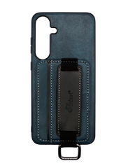 Чехол кожа Wallet case and straps для Samsung S24 plus blue