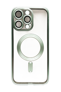 Чохол TPU Metallic Chrome Full Camera with Magsafe для iPhone 14 Pro Max Chrome green