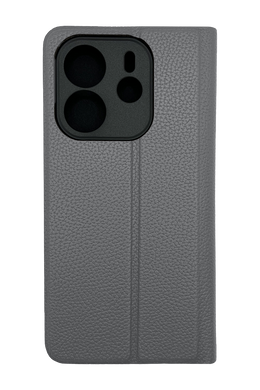 Чохол книжка FIBRA (рельєф) для Xiaomi Redmi Note 14 4G (UA/Europe) grey Full Camera
