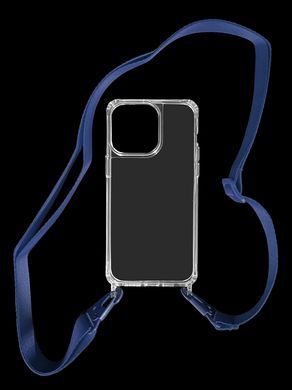 Чехол WAVE Clear with Strap для iPhone 15 clear/midnight blue