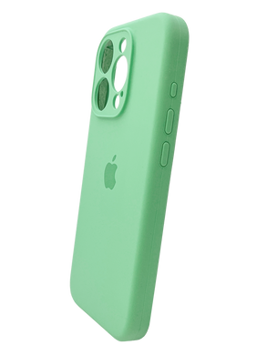 Силіконовий чохол Full Cover для iPhone 15 Pro fresh green (pistachio) Full Camera