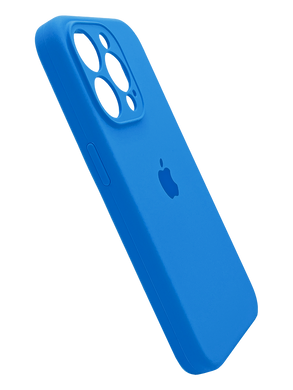 Силіконовий чохол Full Cover для iPhone 15 Pro Max new lake blue (capri blue) Full Camera