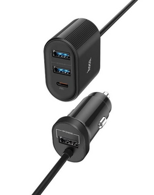 Автомобільний зарядний пристрій Hoco Z35 Companheiro 1LighterPlug/2USB/1PD/3A/PD2.0/QC3.0/LEDBlack