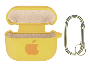 Чохол for AirPods 3 Logo силіконовий yellow з мікрофіброю