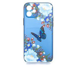 Силіконовий чохол Shine with Frame Clear Gradient для iPhone 12 TPU Ultra-Thin blue butterfly 3