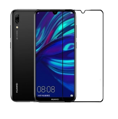 Защитное 2.5D стекло Glass Люкс для Huawei Y7 2019 Black s/s 0.3mm