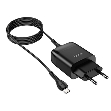 Мережевий зарядний пристрій HOCO C72Q Micro QC3.0 18W 1USB 1m black