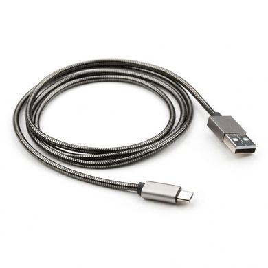 USB дата кабель Vinga USB 2.0 AM/micro 5P 1m stainless steel gray(VCPDCMSSJ1GR)