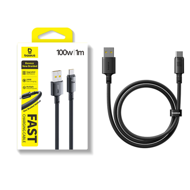 USB кабель Baseus New Braided Fast Charging Type-C 100W/7.5W 1m black