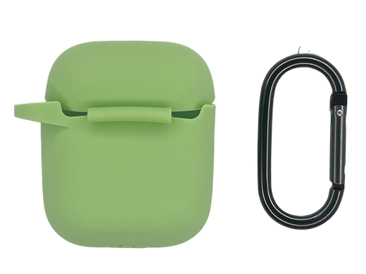 Чохол Silicone Case New for AirPods 1/2 + карабін green box