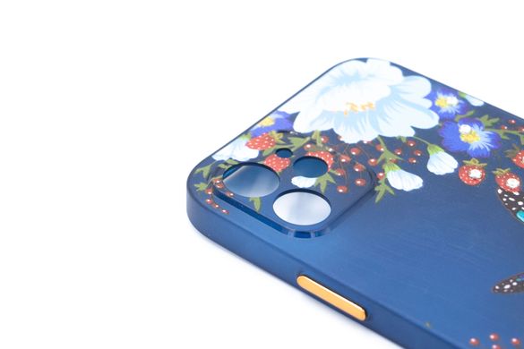 Силіконовий чохол Shine with Frame Clear Gradient для iPhone 12 TPU Ultra-Thin blue butterfly 3